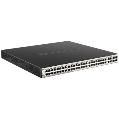 D-Link DGS-1210-52MP 52-Port Gigabit L2+ Managed PoE+ Switch,48 PoE+ Gigabit ports and 4 Combo SFP ports